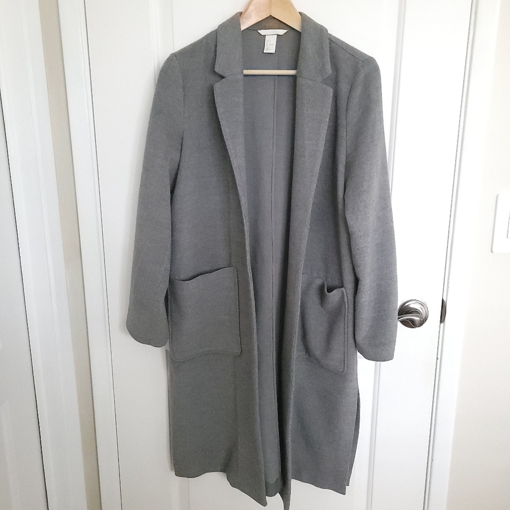 H&M Long Gray Coat Size 6